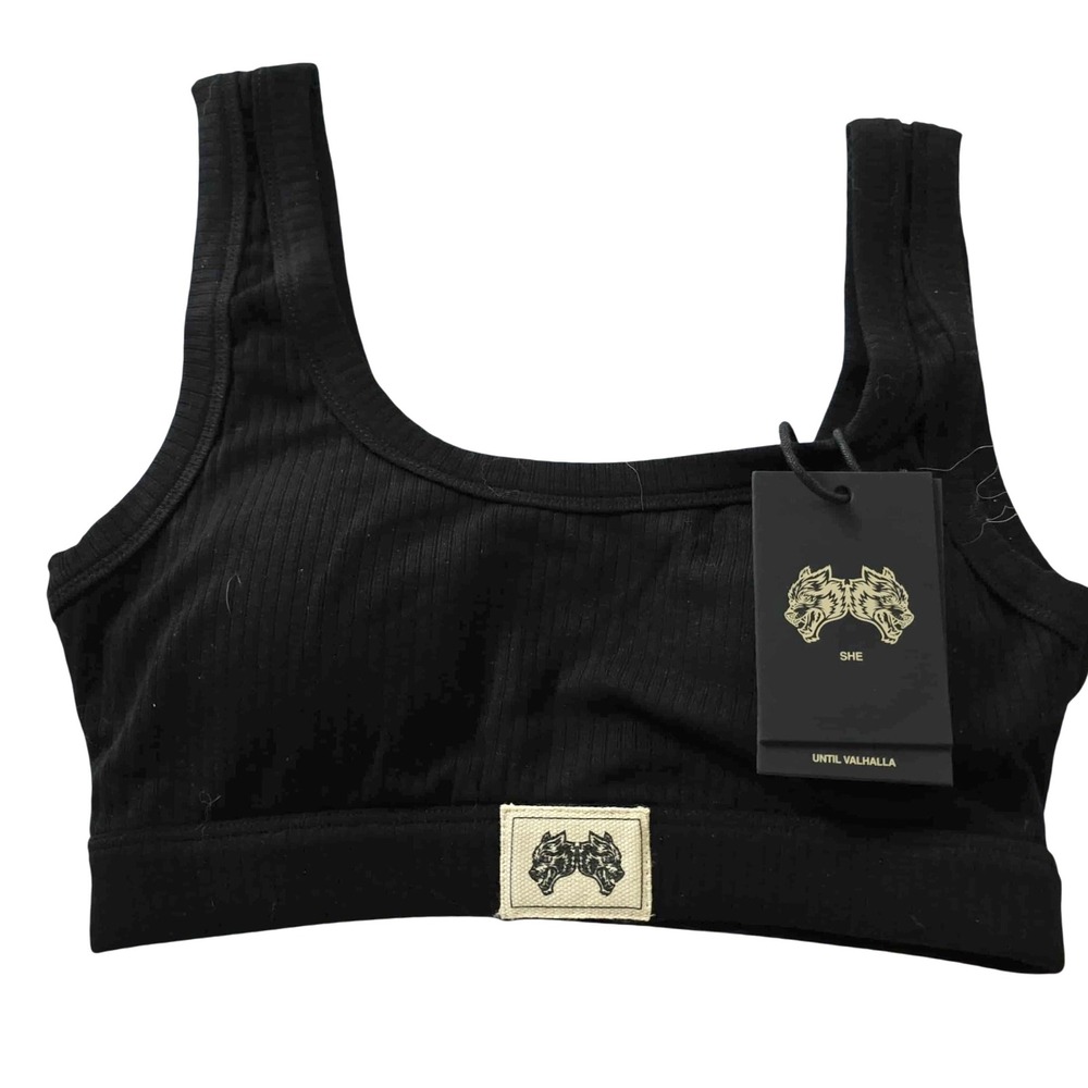Darc Sport IYKYK Wellness Bra Black Ribbed Cropped Top Limited Edition Small